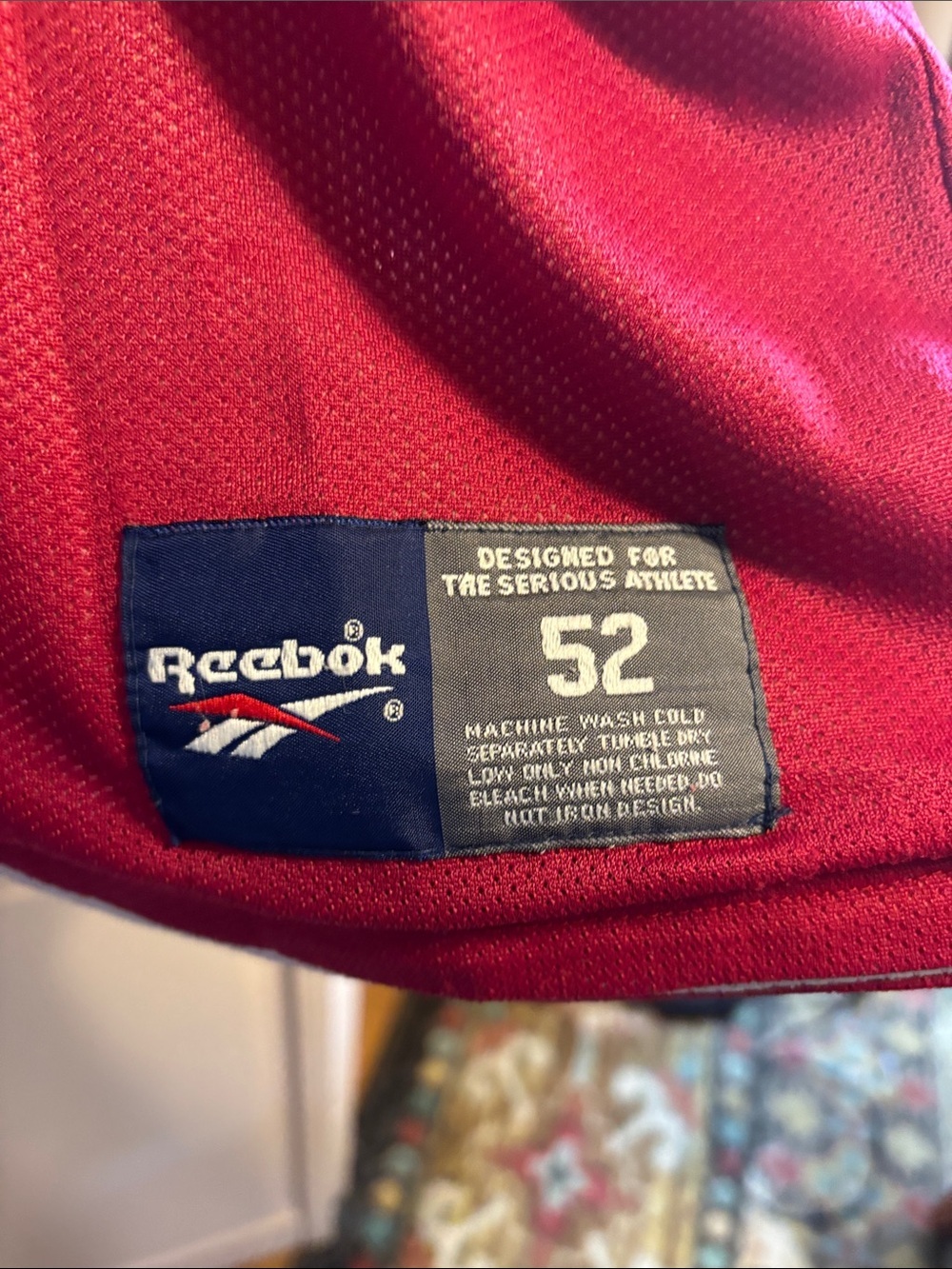 Reebok Red Football Jersey with White & Yellow Accents - Picture 3 of 4